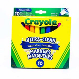 Marqueurs lavables couleurs classiques trait large (10)