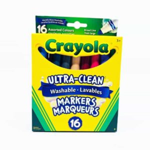 Marqueurs lavables couleurs assorties trait large (16)