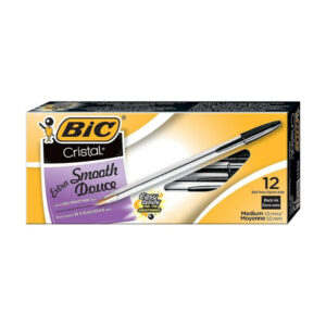 Stylos Bic Cristal noir pointe moyenne (12)