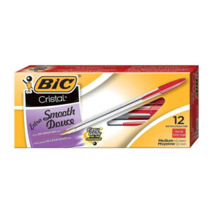 Stylos Bic Cristal rouge pointe moyenne (12)