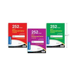 Cahier ligné 3 sujets avec spirale (252p)