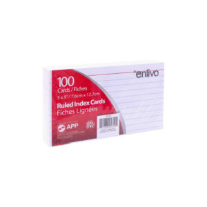 Fiches blanches lignées 3 x 5 po (100)