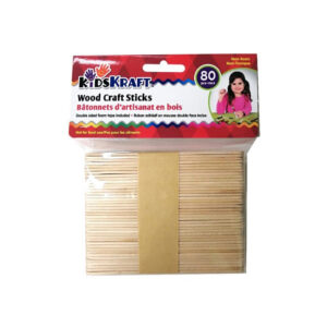 Bâtonnets d’artisanat en bois naturel (80)