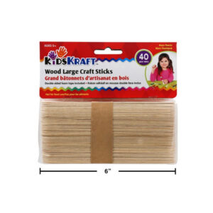 Grands bâtonnets d’artisanat en bois naturel (40)