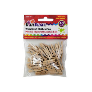 Mini épingles à linge en bois naturel – pinces (40)