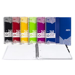 Cahier ligné 3 sujets avec spirale (240p)