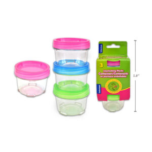 Contenants en plastique avec couvercles vissables (3)
