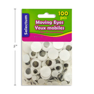 Yeux mobiles noirs grandeurs variées (100)
