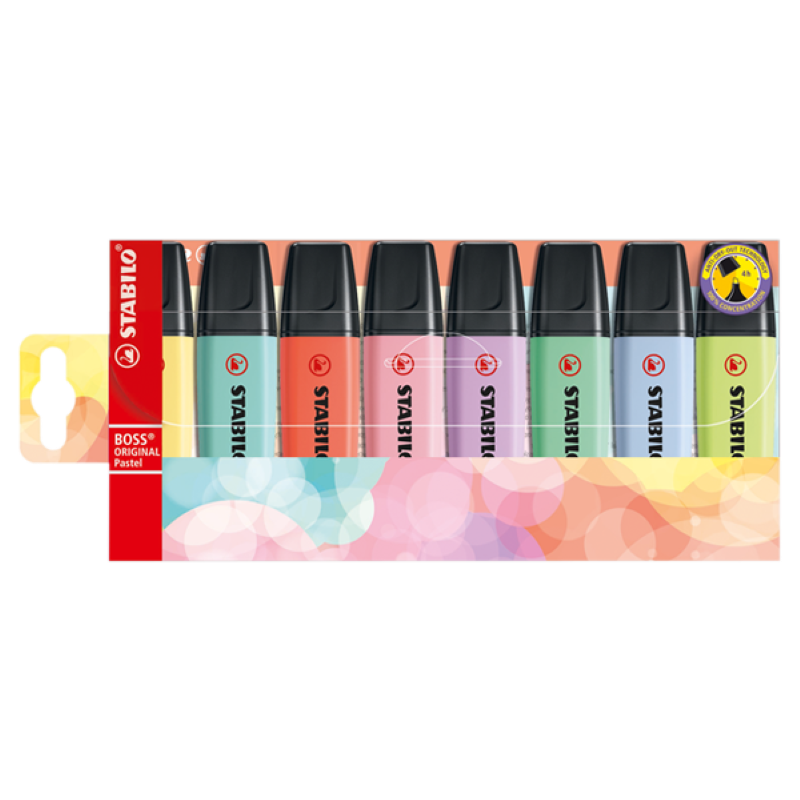 Stabilo_EnsembleSurligneur_Boss_Pastel_8 couleurs